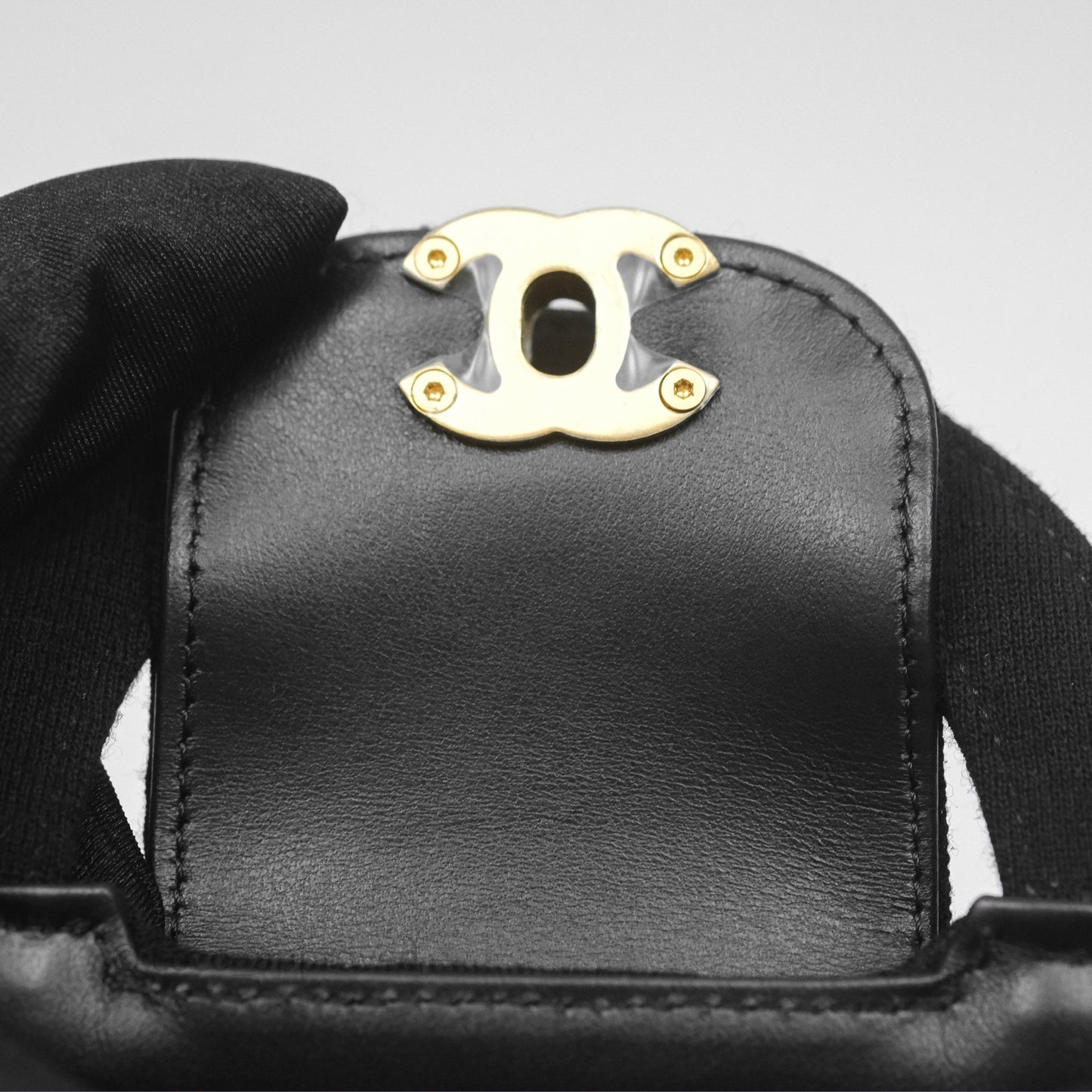 Chanel Mini Nano Kelly Bag Black Jersey Aged Gold Hardware 23K