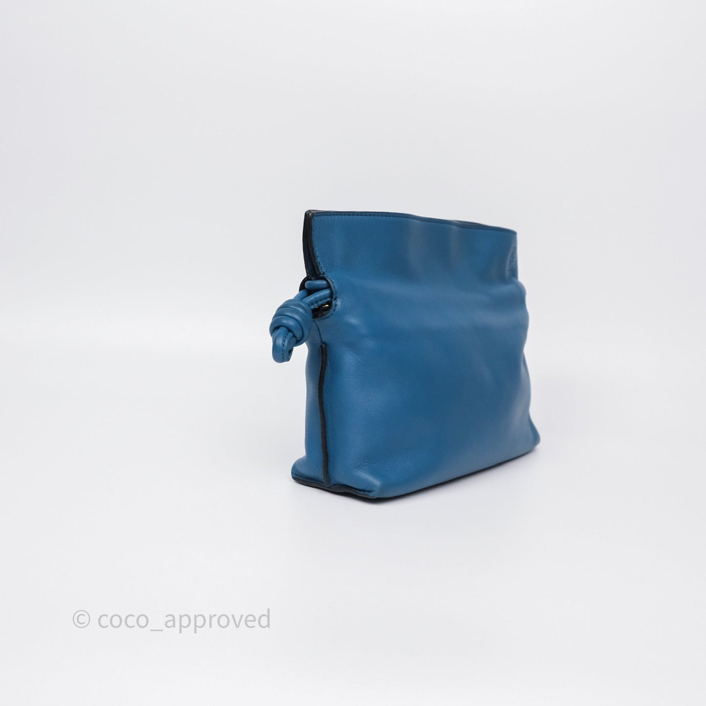 Loewe Mini Flamenco Clutch Nappa Calfskin Teal Blue