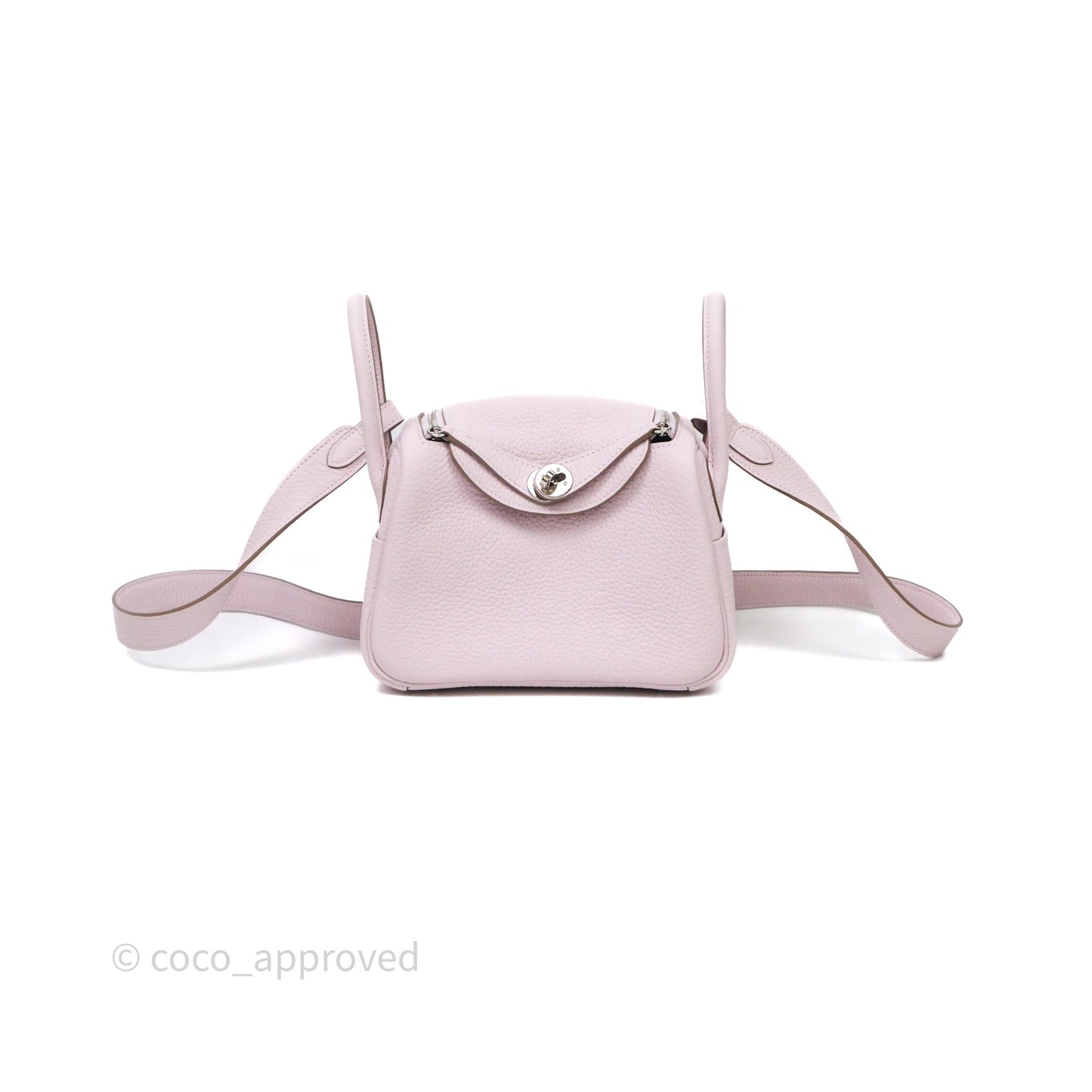 Hermès Mini Lindy 20 Mauve Pâle 09 Clemence Palladium Hardware