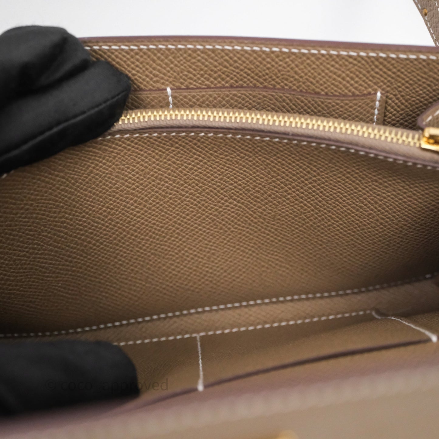 Hermès Kelly To Go Wallet Etoupe 18 Epsom Gold Hardware