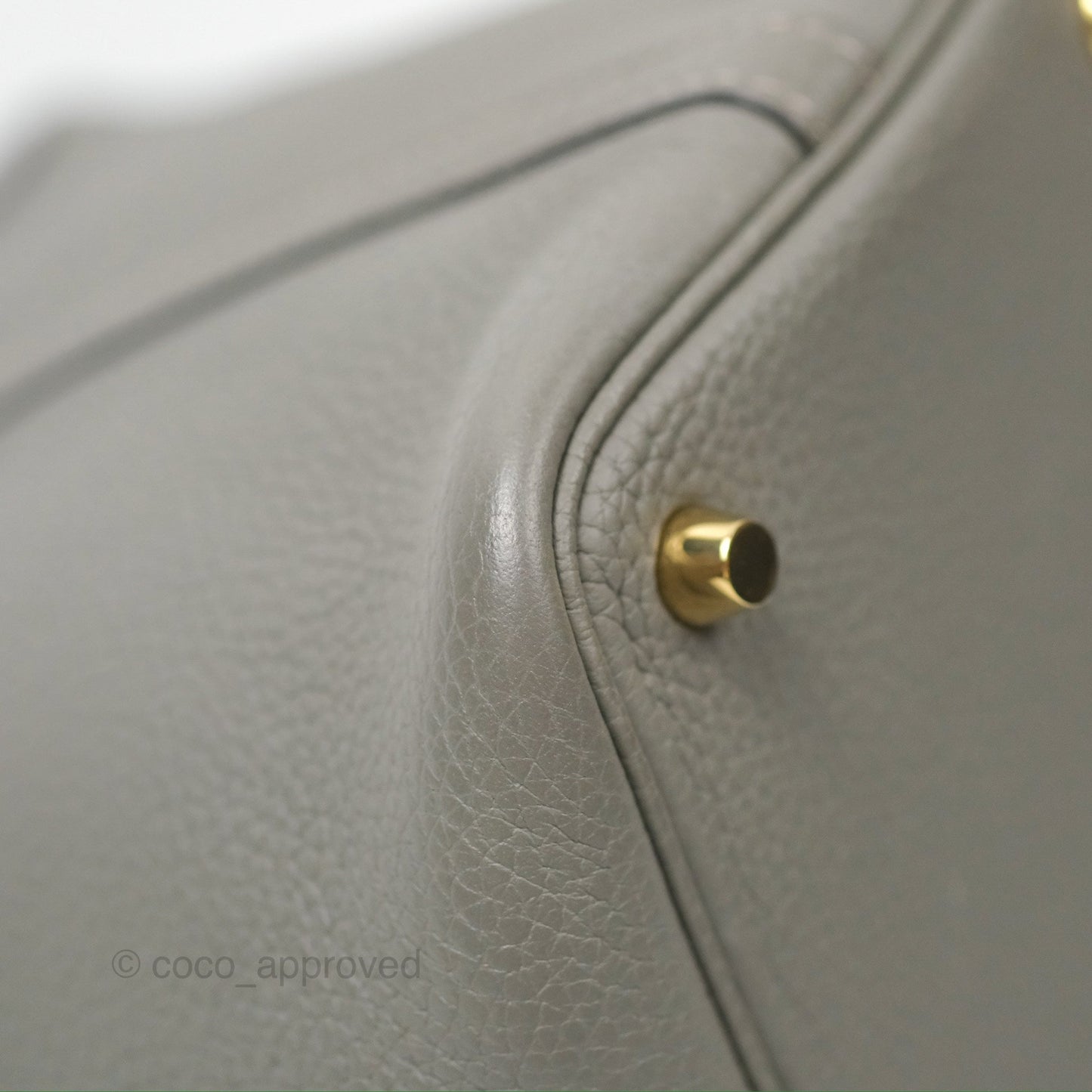 Hermès Picotin Lock 18 Gris Meyer 0L Taurillon Clemence Gold Hardware