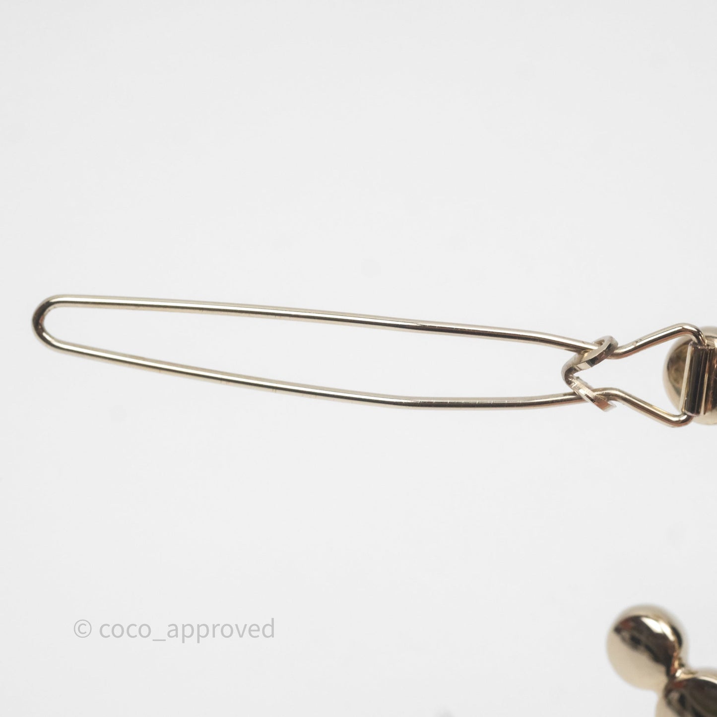 Chanel Metal Beaded CC Hair Clip Gold Tone 21S