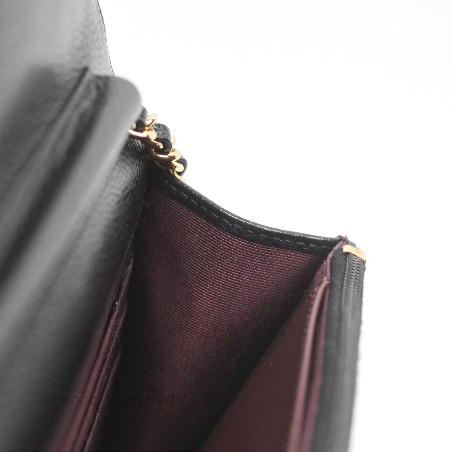 Chanel Classic Wallet On Chain WOC Quilted Black Caviar Gold Hardware
