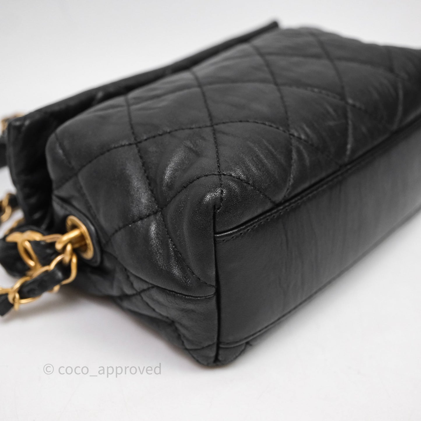 Chanel Small Hobo Bag Crumpled Black Lambskin Aged Gold Hardware