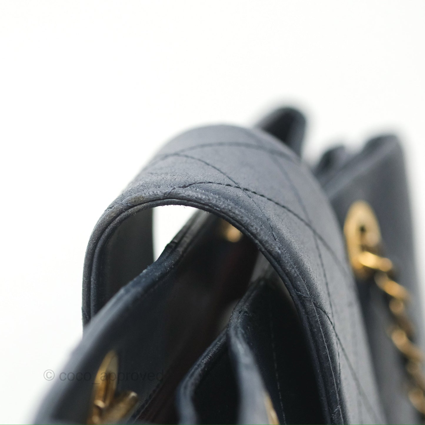 Chanel Medium Around The Corner Shopping Tote Navy Lambskin