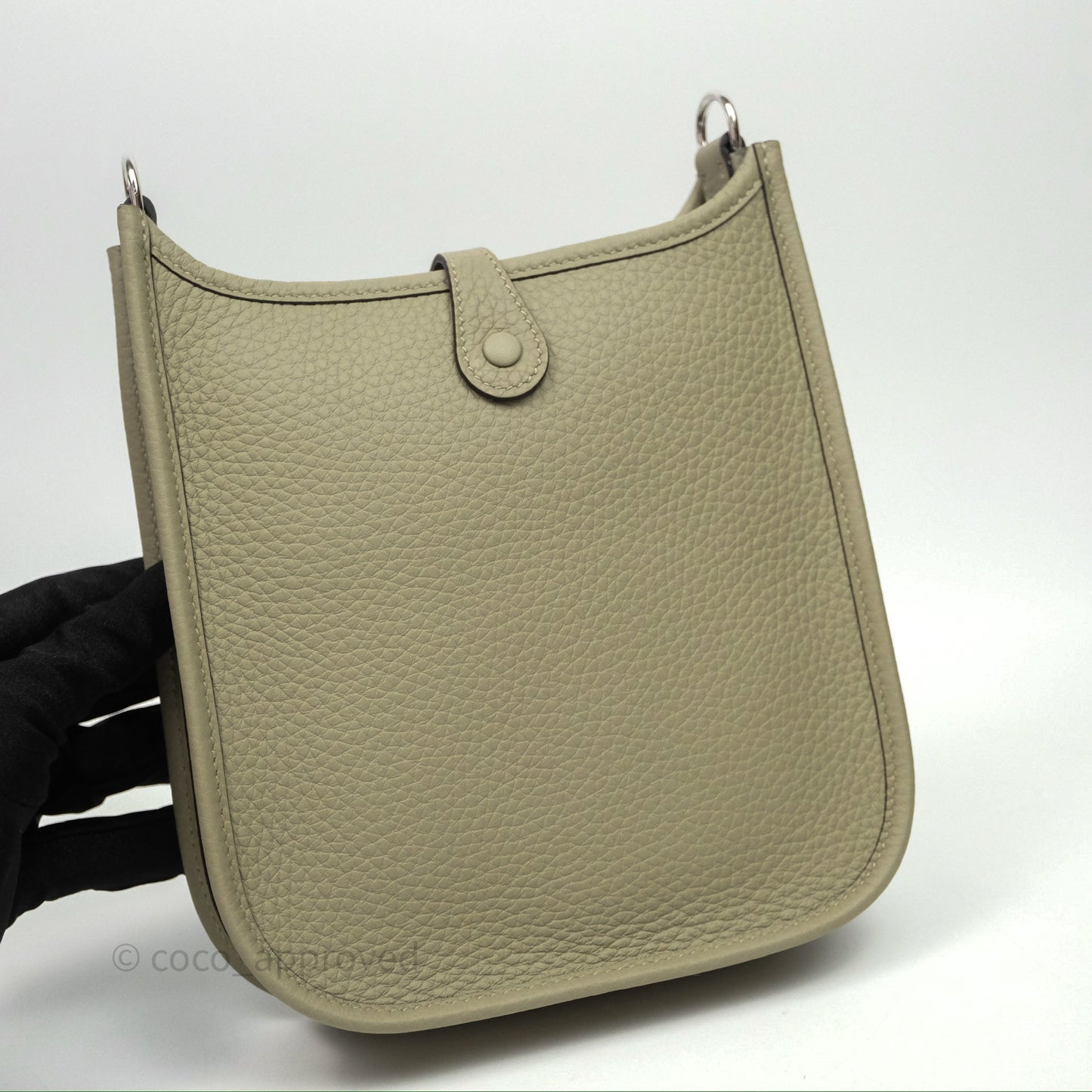 Hermès Mini Evelyne 16 Sauge Q1 Clemence Palladium Hardware