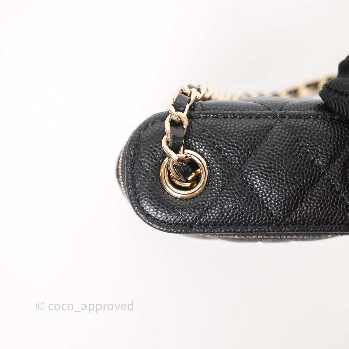 Chanel Classic Mini Vanity With Chain Black Caviar Gold Hardware