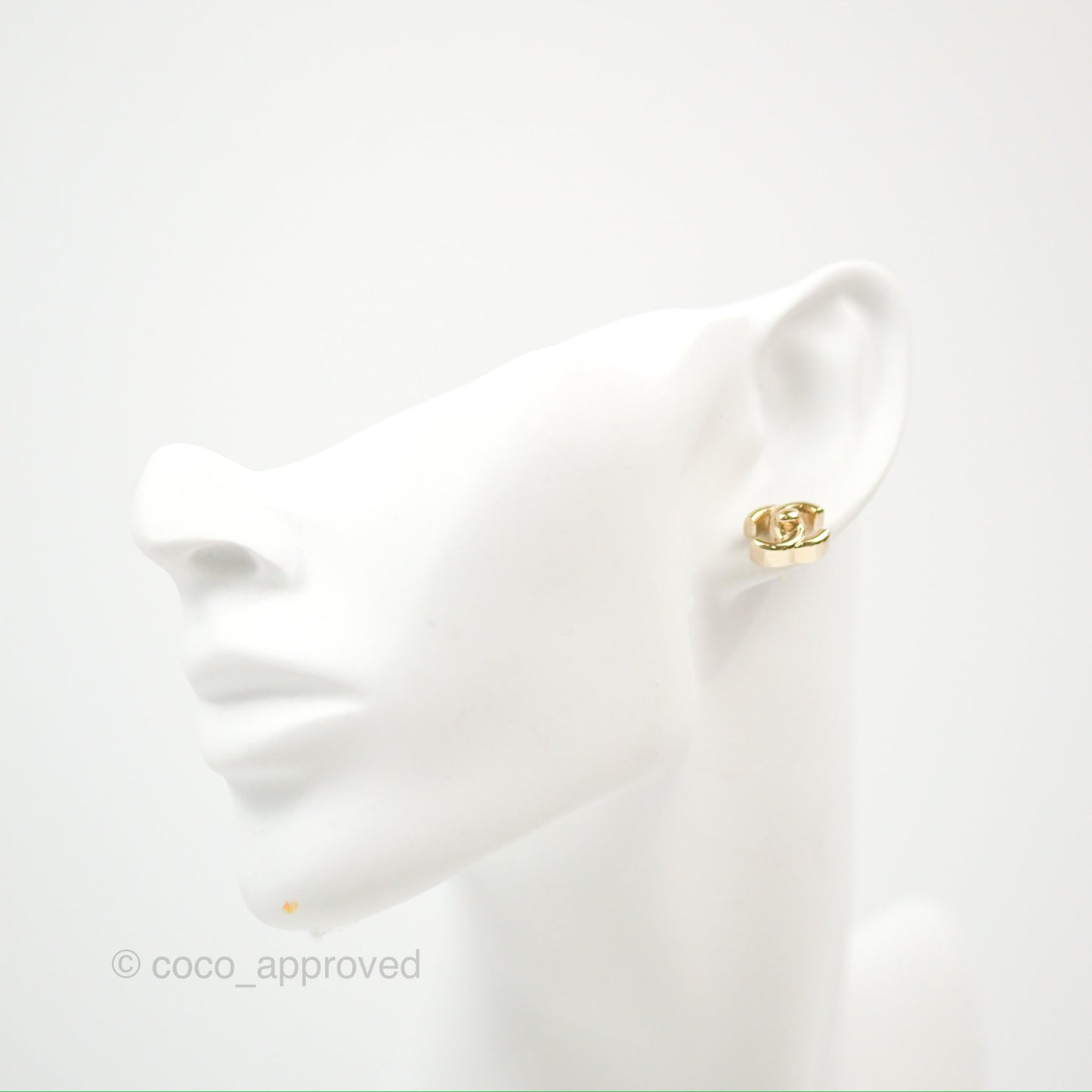 Chanel CC Turn Lock Earrings Gold Tone 21S