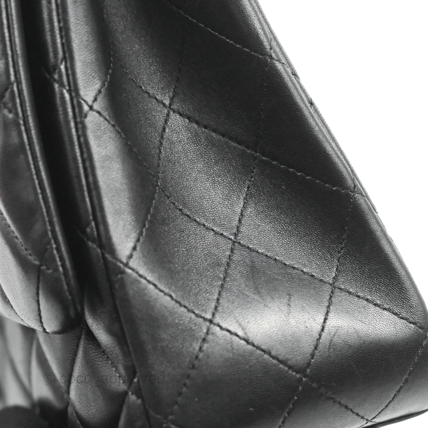 Chanel Single Flap Maxi Lambskin Black Silver Hardware