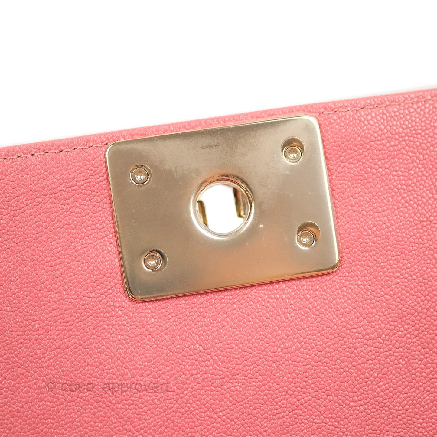 Chanel Small Chevron Boy Pink Caviar Gold Hardware