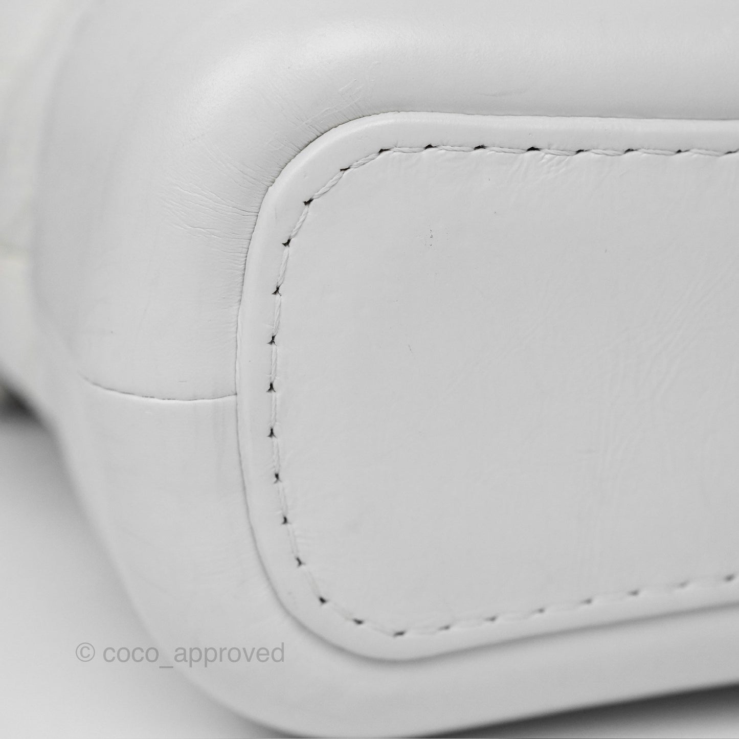 Chanel Small Gabrielle Hobo Quilted White Aged Calfskin
