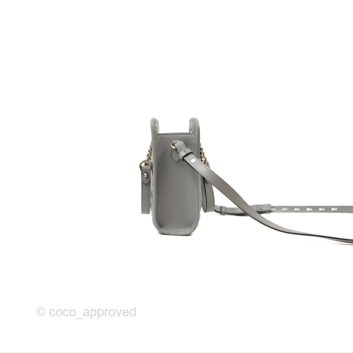 Gucci Mini GG Marmont Vertical Tote Bag Grey Silver Hardware