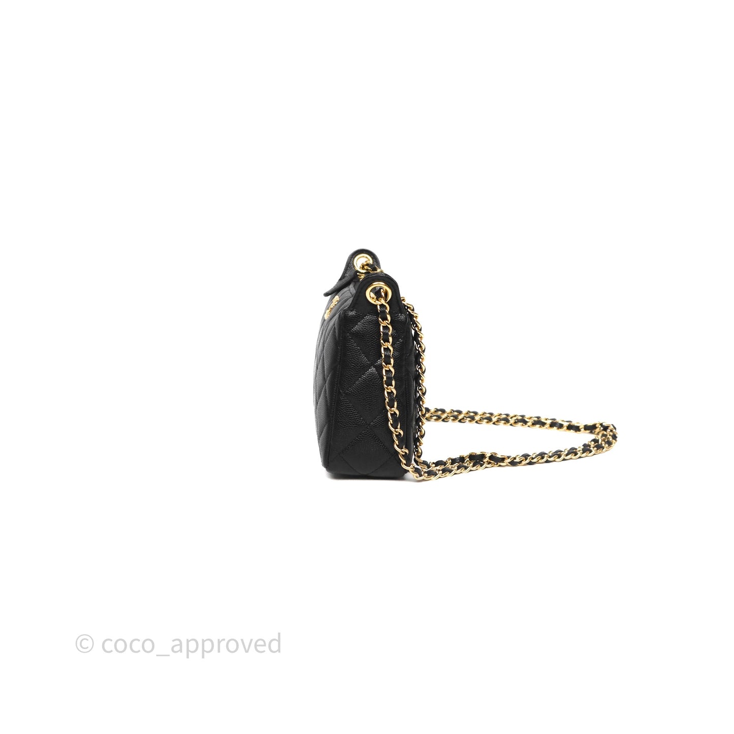 Chanel Clutch on Chain Black Caviar Gold Hardware 25A