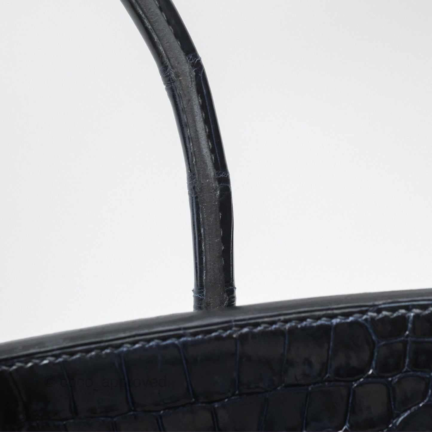 Hermès Birkin 35 Porosus Marine 78 Palladium Hardware