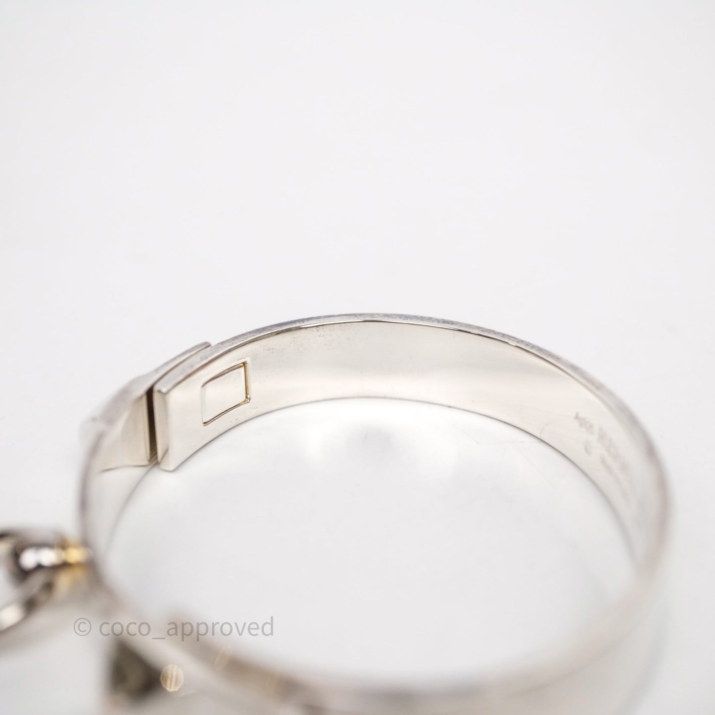 Hermes Collier de Chien Bracelet Sterling Silver Size SH