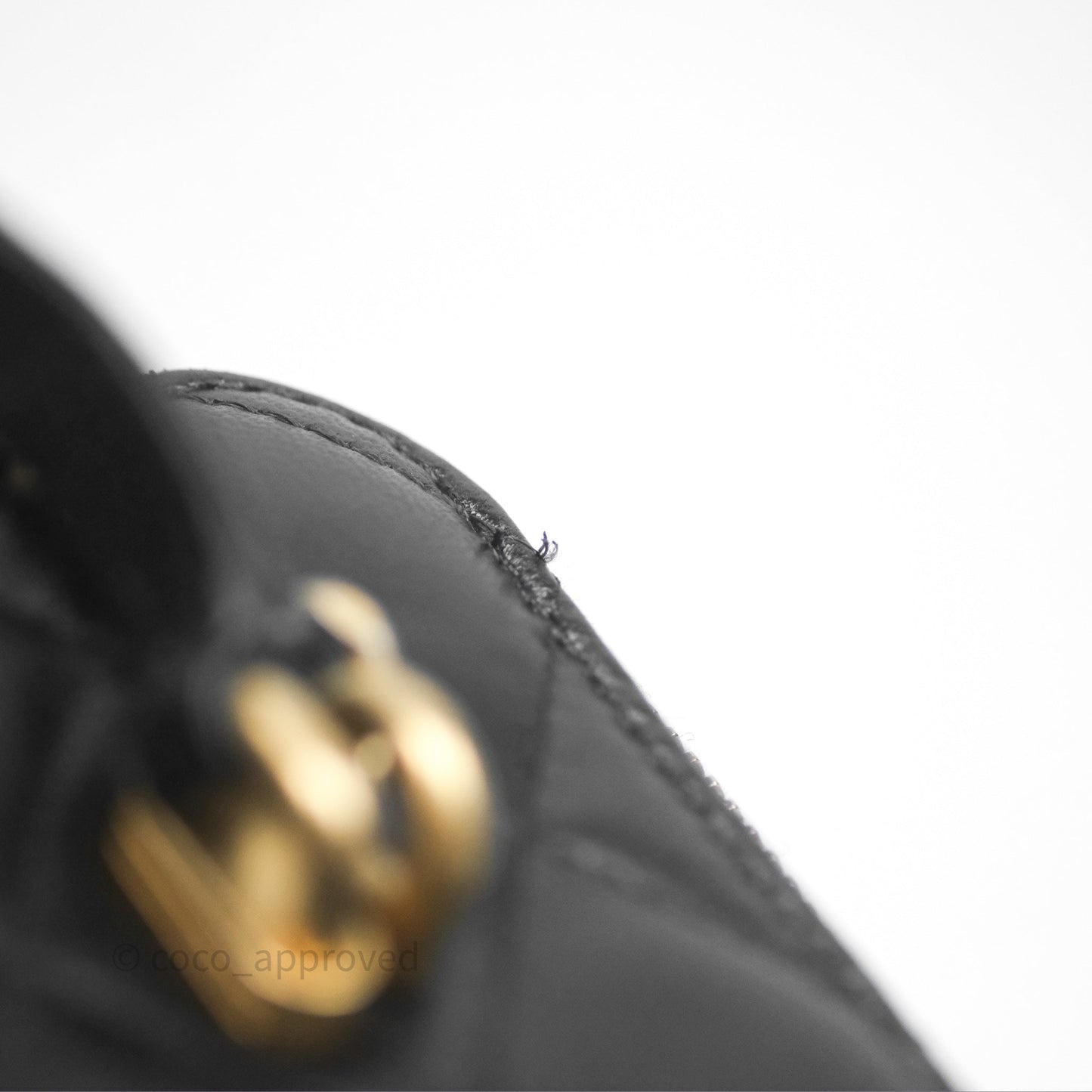 Chanel Vanity Rectangular Top Handle Black Lambskin Aged Gold Hardware