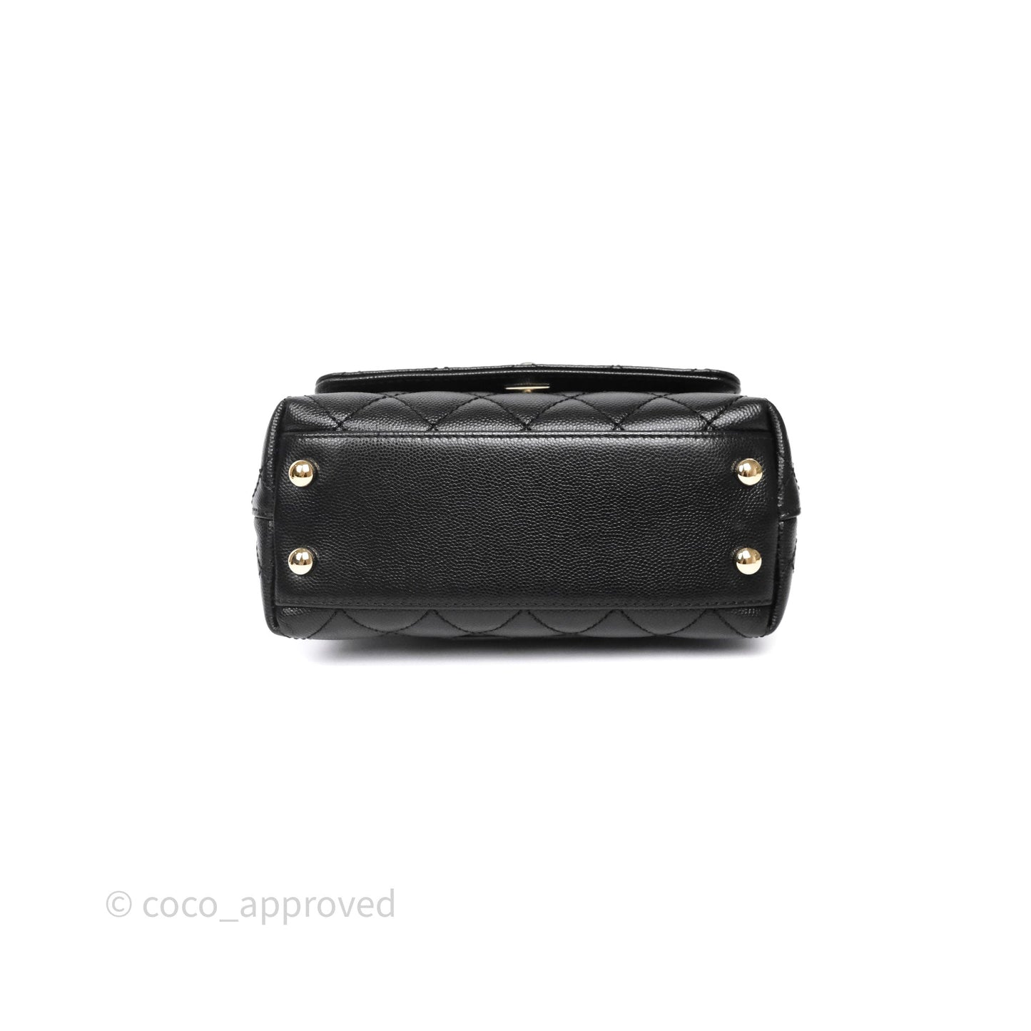 Chanel Mini Coco Handle Quilted Black Caviar Gold Hardware