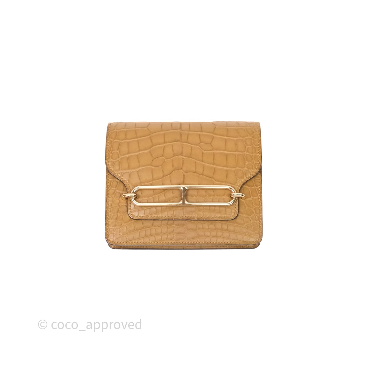 Hermès Roulis Slim Wallet Matte Alligator Mississippiensis Kraft 2H Gold Hardware