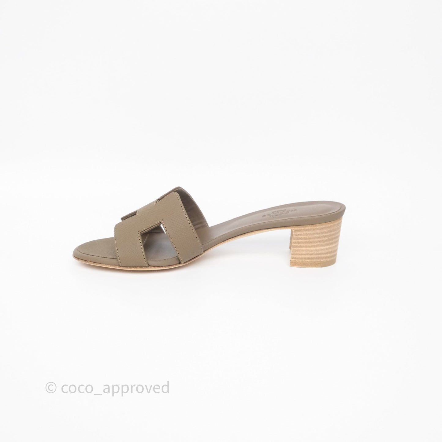 Hermès Oasis Sandals Etoupe 18 Epsom Size 35.5