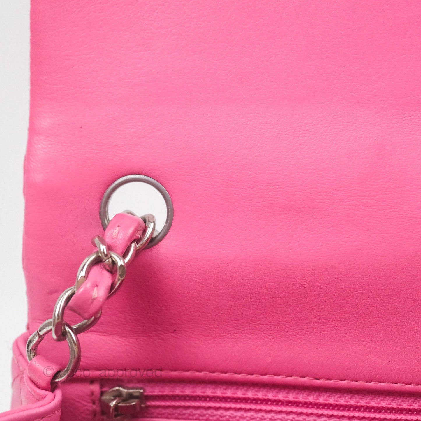Chanel Quilted Mini Rectangular Flap Pink Lambskin Silver Hardware