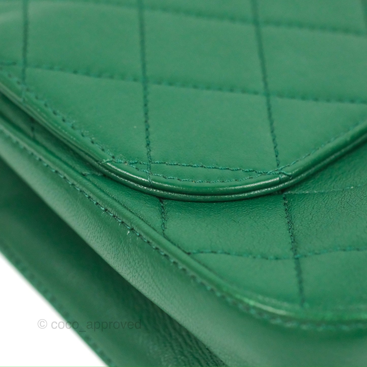 Chanel Chain Infinity Top Handle Bag Green Lambskin Aged Gold Hardware