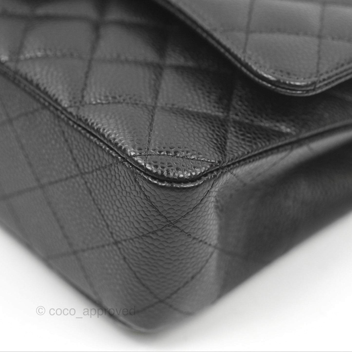 Chanel Classic M/L Medium Flap Quilted Black Caviar Gold Hardware