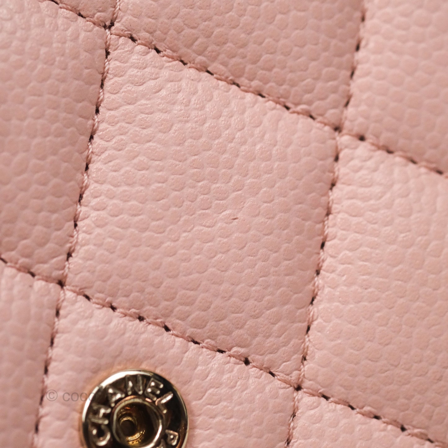 Chanel Quilted Small Classic Flap Trifold Wallet Pink Caviar Gold Hardware