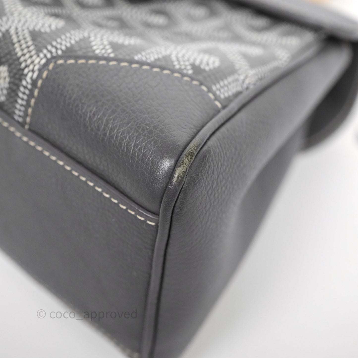 Goyard Saïgon Mini Bag Chevroches Calfskin Grey Silver Hardware