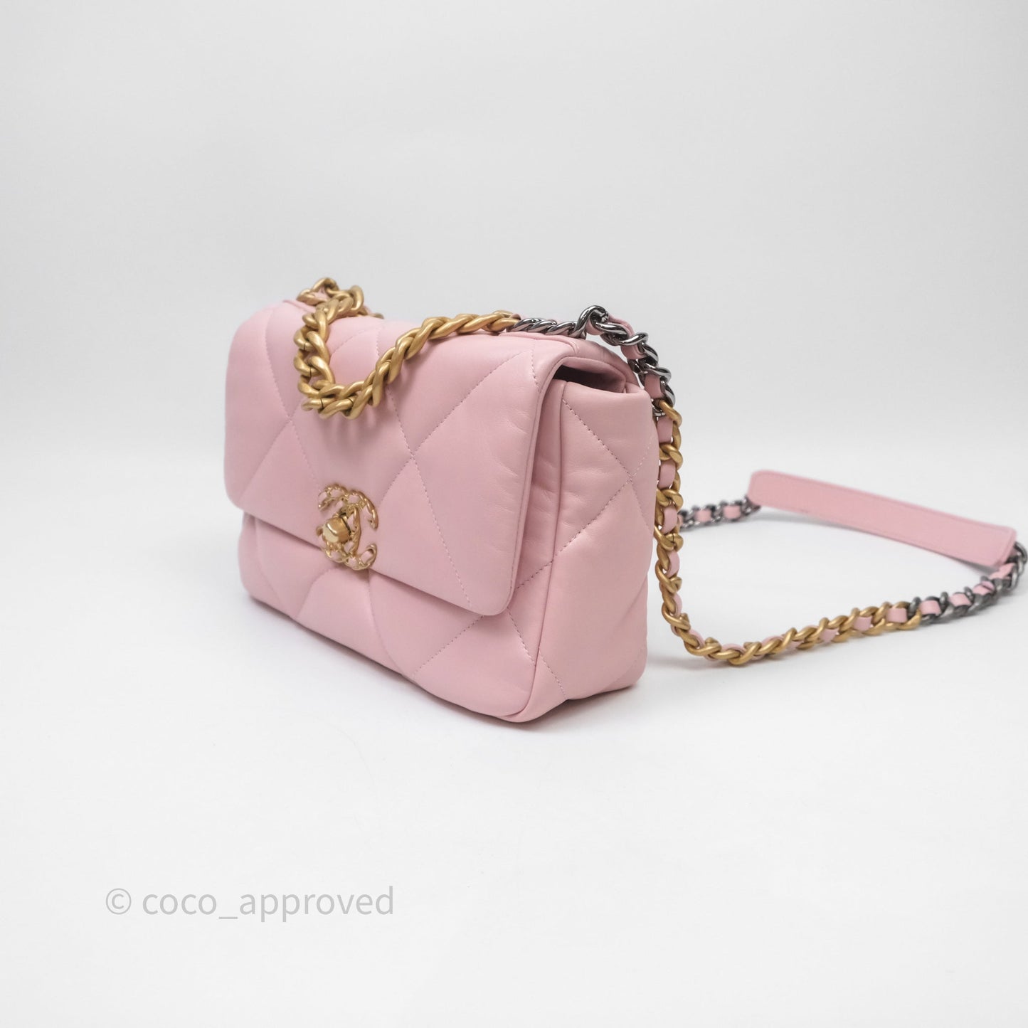 Chanel 19 Small Pink Lambskin Mixed Hardware