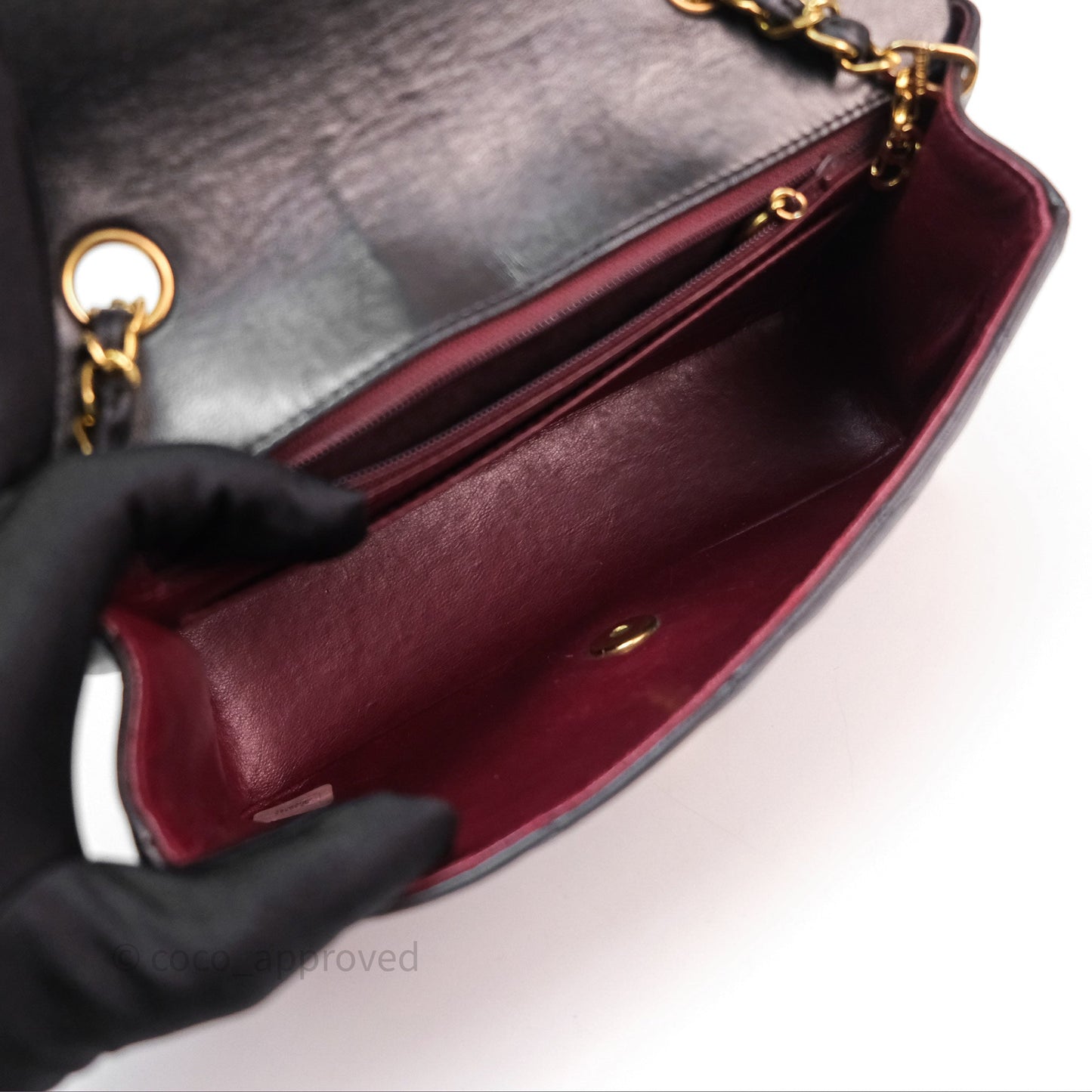 Chanel Vintage Quilted Small Classic Diana Flap Bag Black Lambskin 24K Gold Hardware