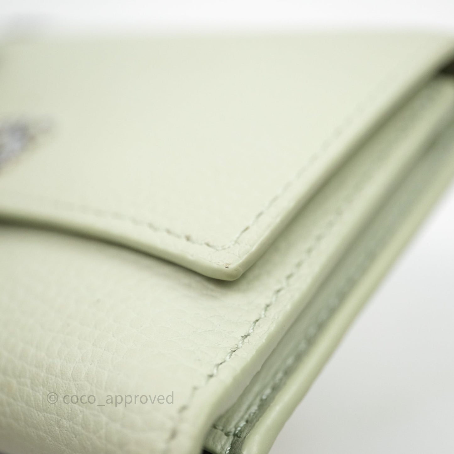 Loewe Anagram Small Vertical Wallet Green Silver Hardware