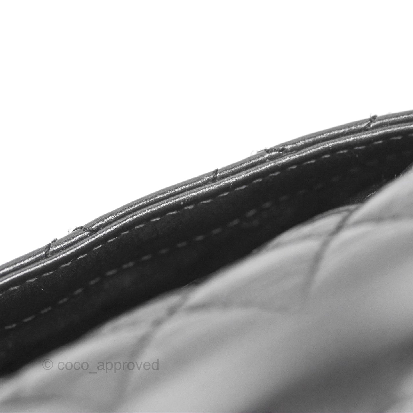 Chanel Medium Coco Handle Quilted Aged Calfskin Iridescent Dark Grey So Black Hardware