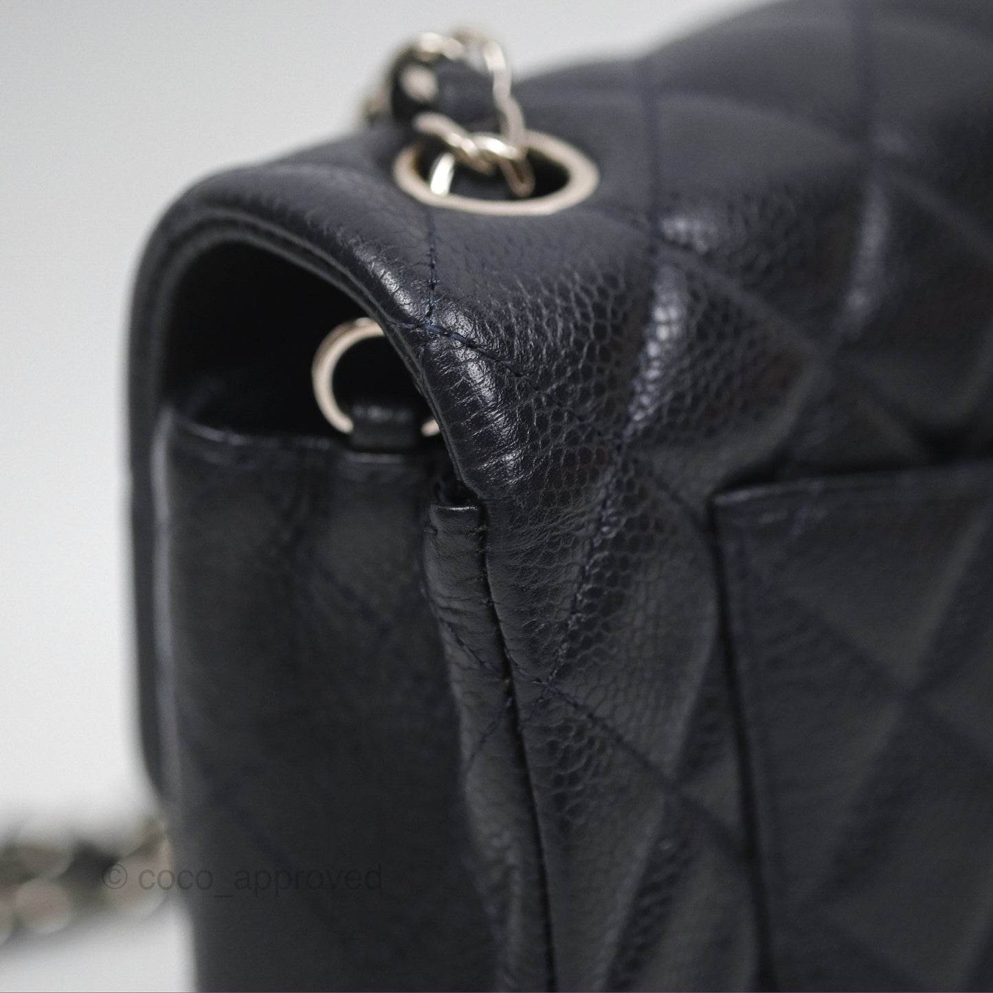 Chanel Mini Rectangular Quilted Dark Navy Caviar Silver Hardware