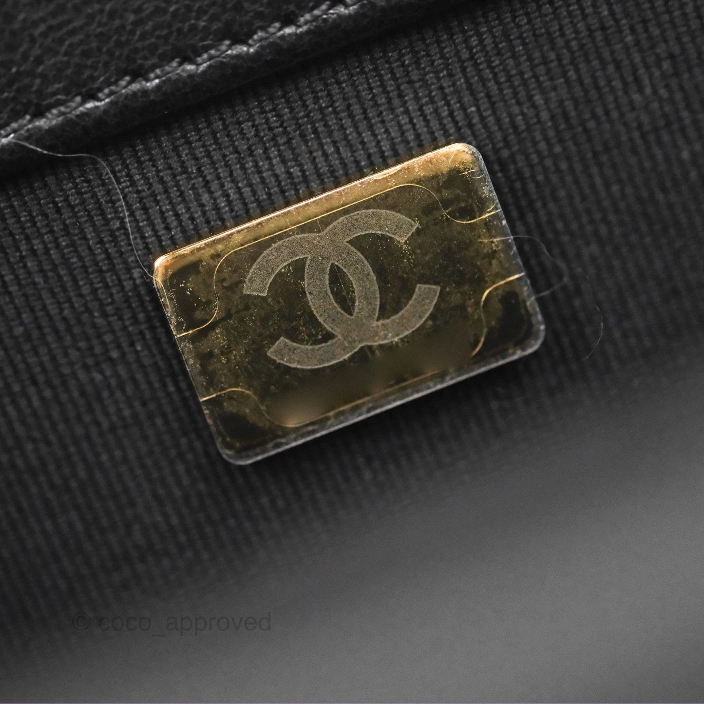 Chanel Mini Top Handle Flap Black Lambskin Aged Gold Hardware 23C