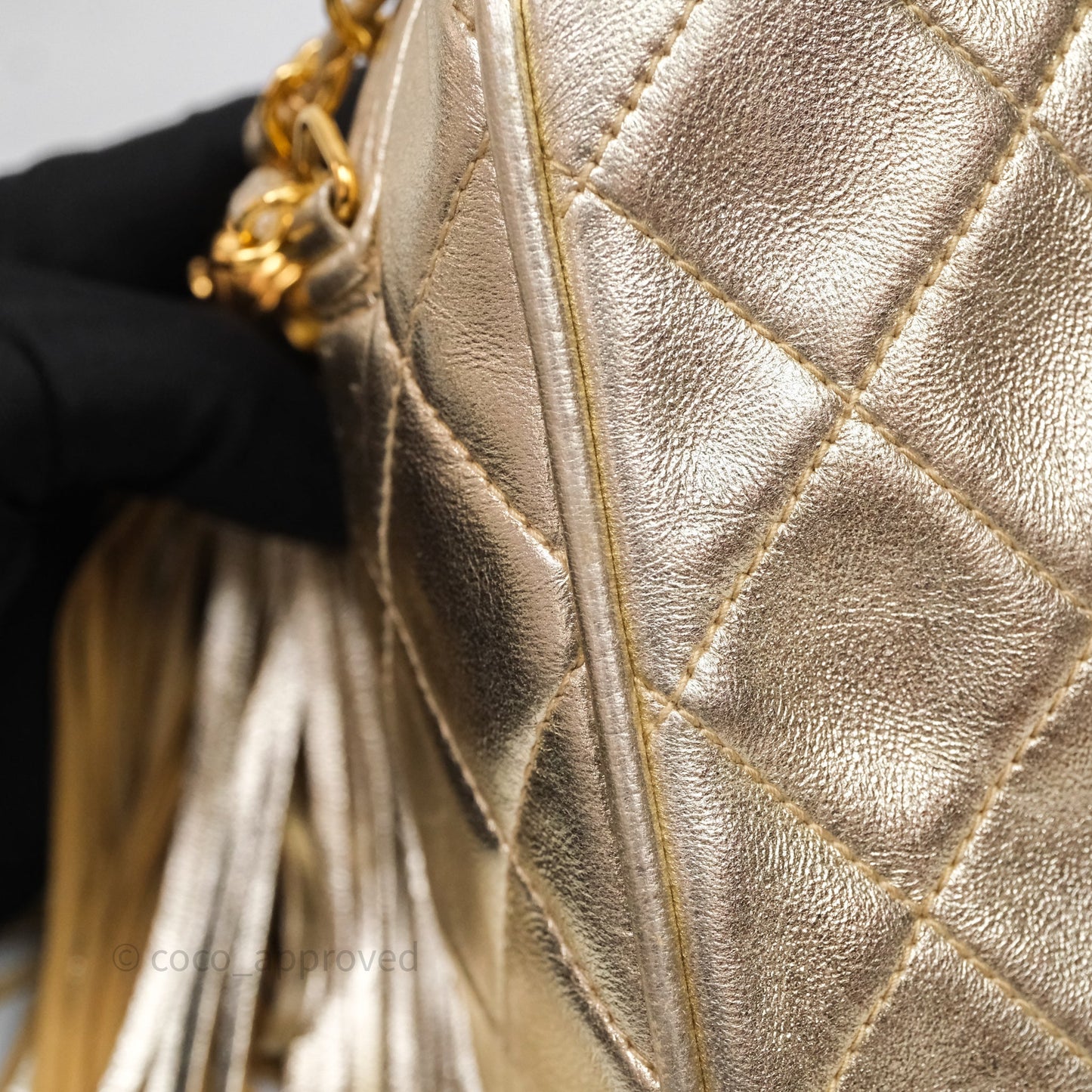 Chanel Vintage Camera Bag Gold Lambskin Gold Hardware