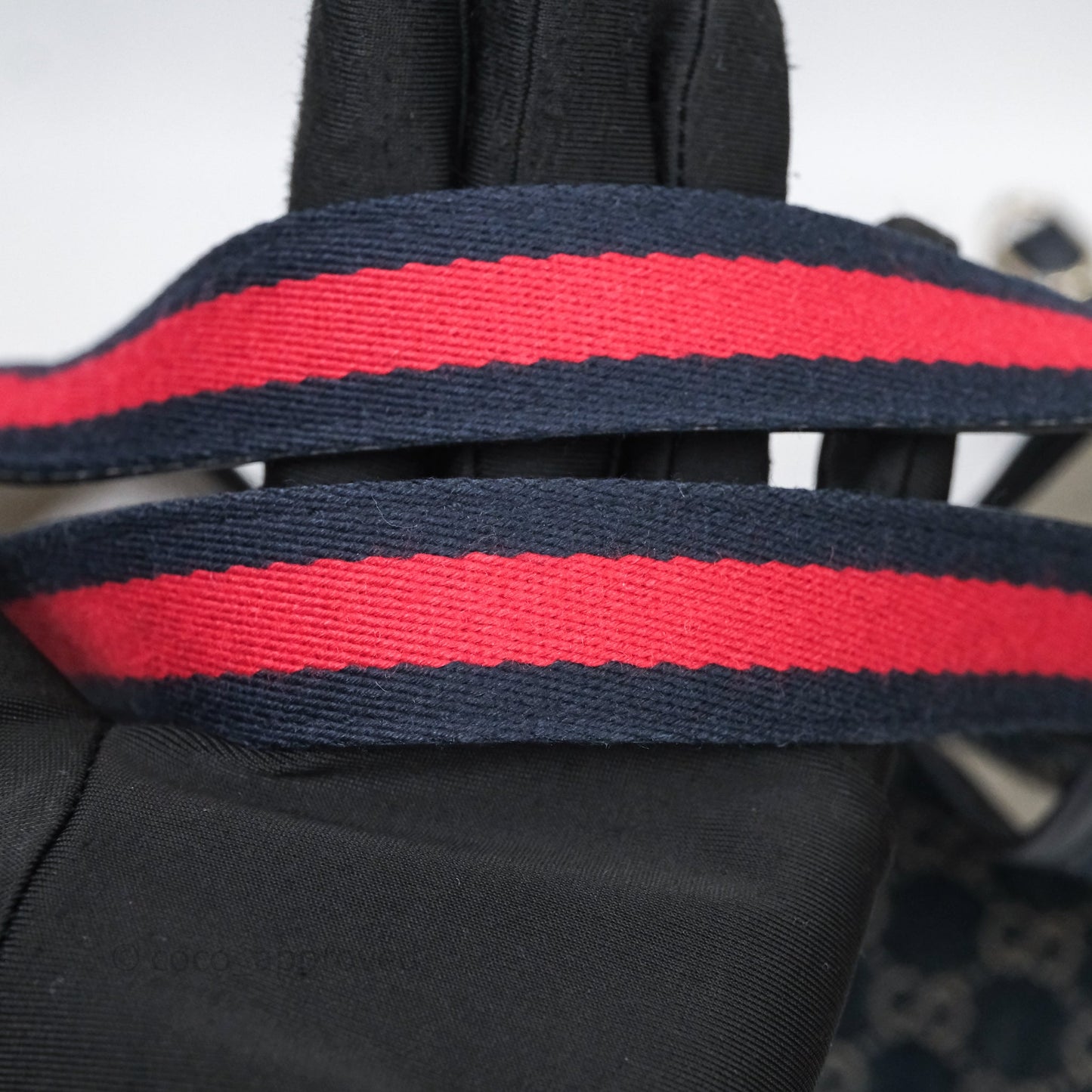 Gucci Giglio Small Tote Bag Blue and White GG Denim