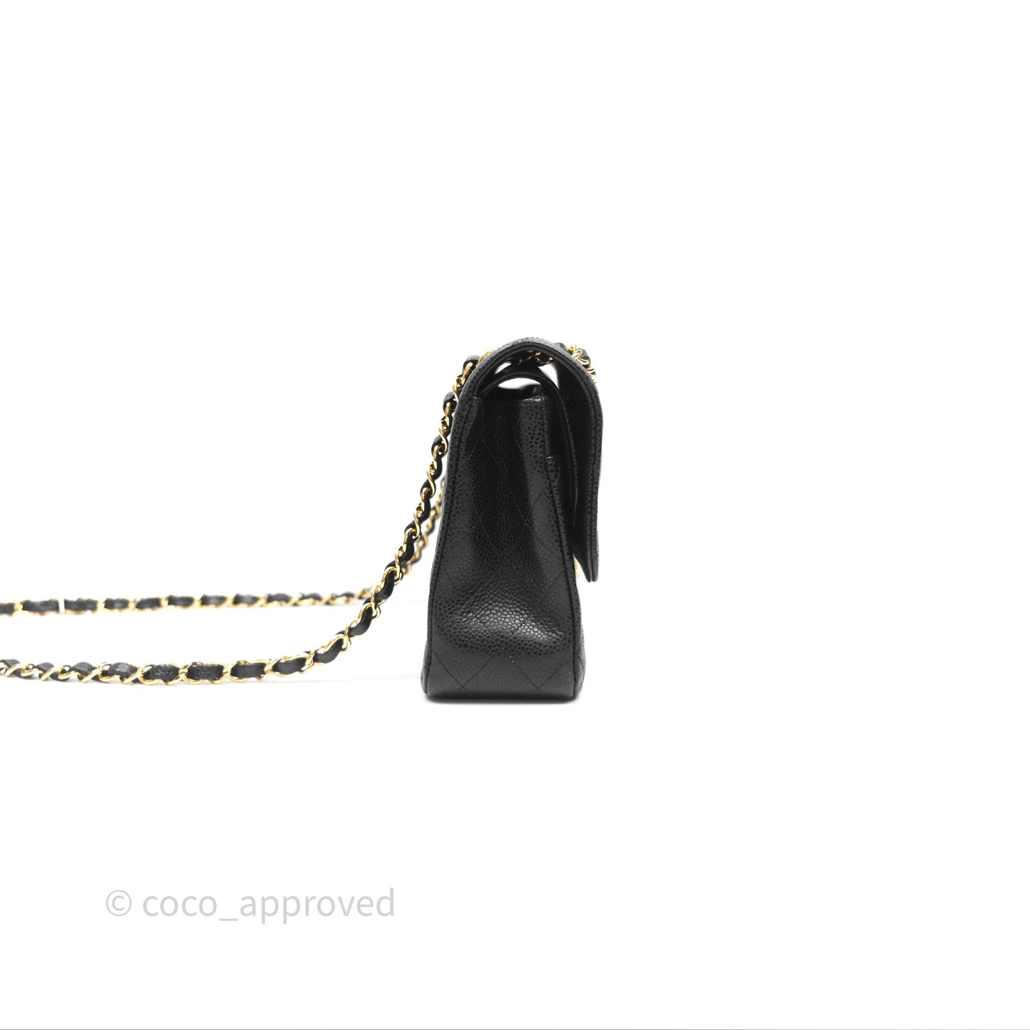 Chanel Classic M/L Medium Flap Quilted Black Caviar Gold Hardware