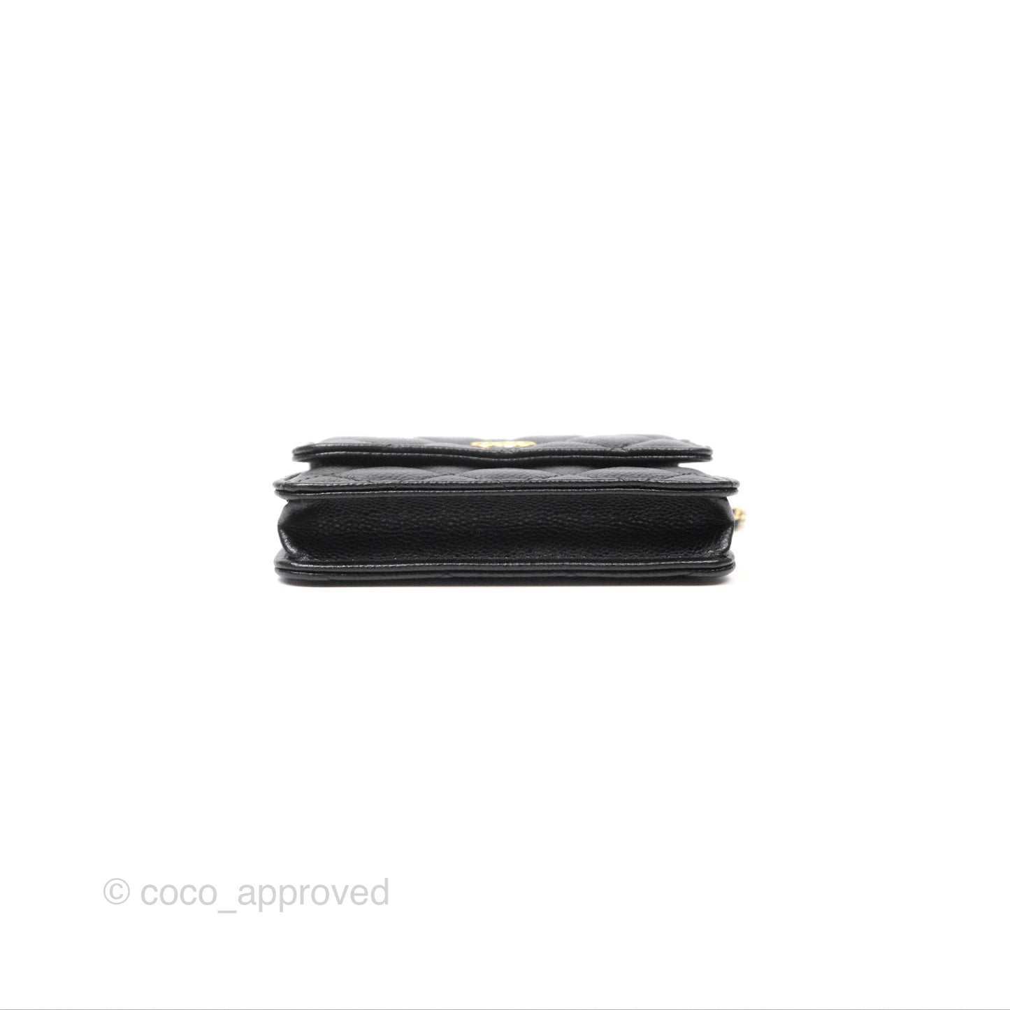 Chanel Miss Coco Clutch With Chain Quilted Black Caviar Gold Hardware