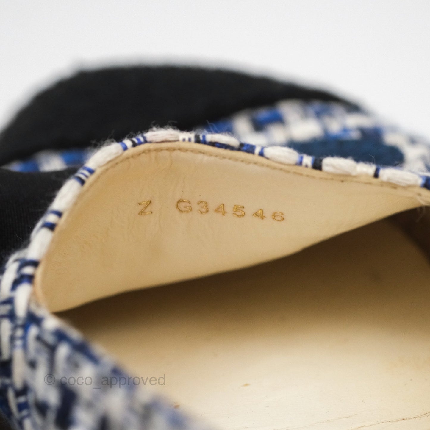 Chanel Espadrille Blue Tweed Size 38