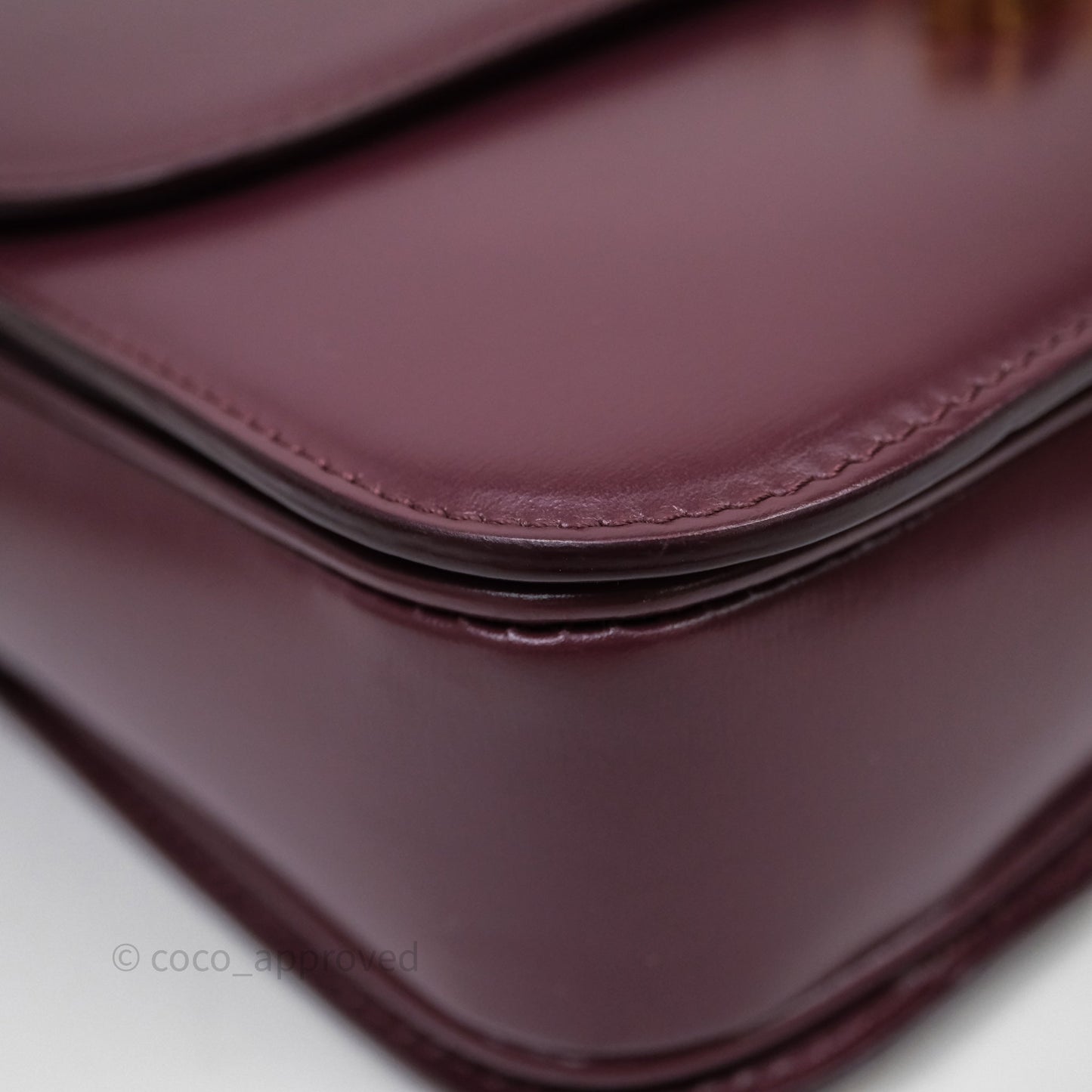 Celine Medium Triomphe Acai Burgundy Shiny Calfskin Gold Hardware
