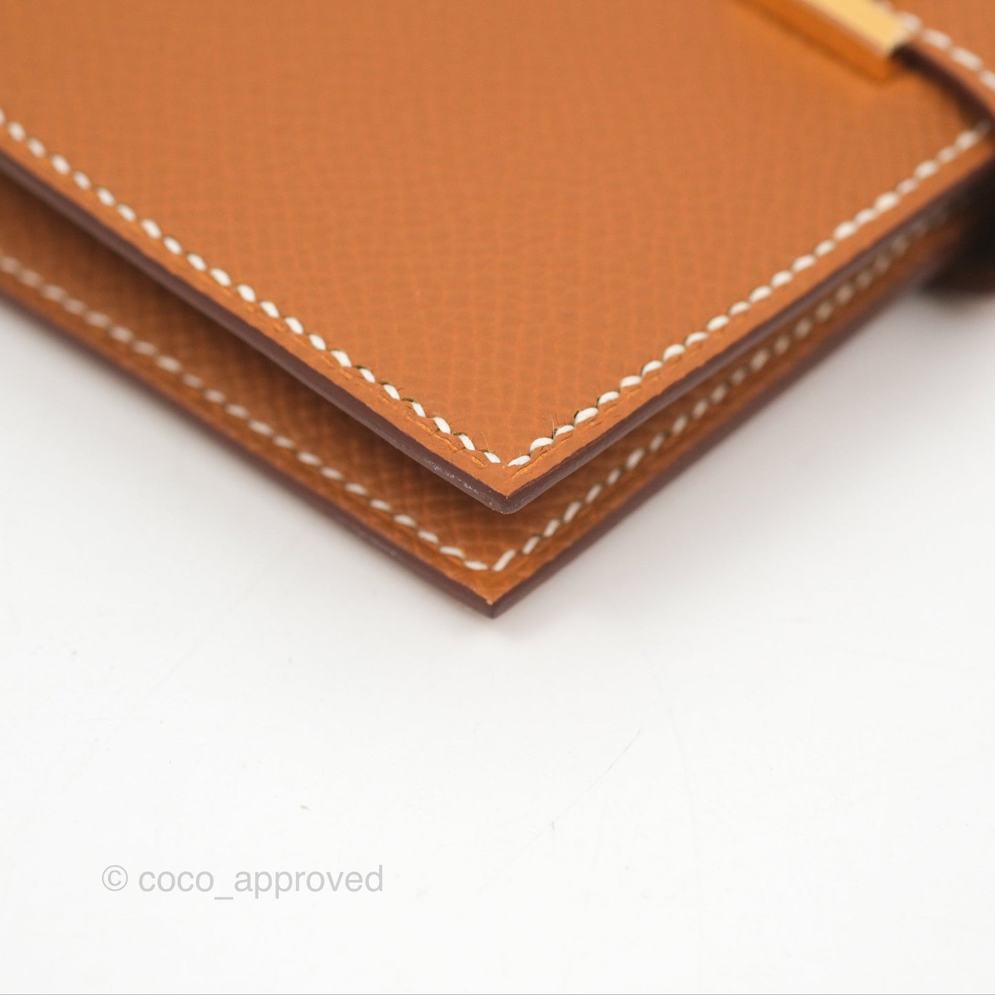 Hermes Bearn Compact Wallet Gold Epsom Gold Hardware