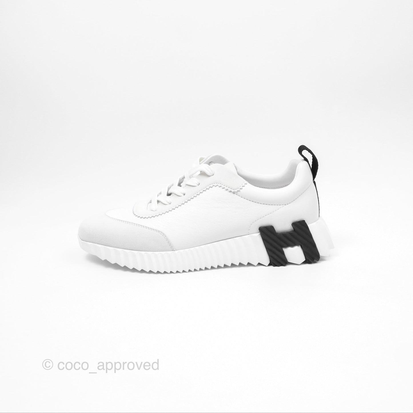 Hermès Femme Bouncing Sneaker Blanc White/Black Size 37.5