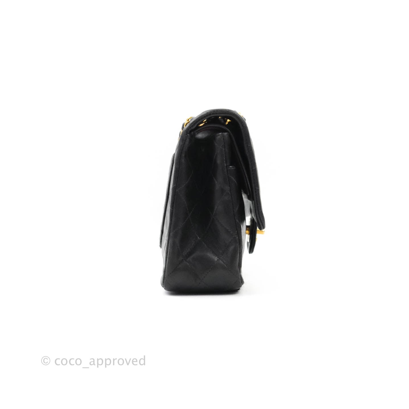 Chanel Vintage Classic Quilted Lambskin Flap Bag Black 24K Gold Hardware