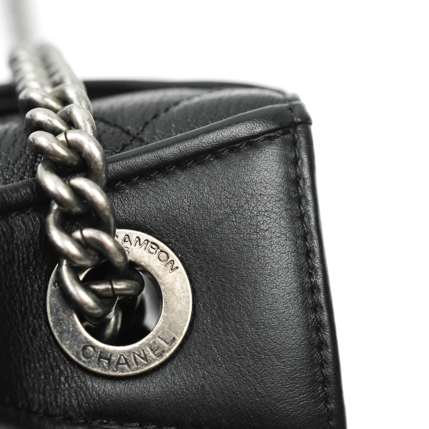 Chanel Small CC University Flap Bag Black Calfskin Ruthenium Hardware