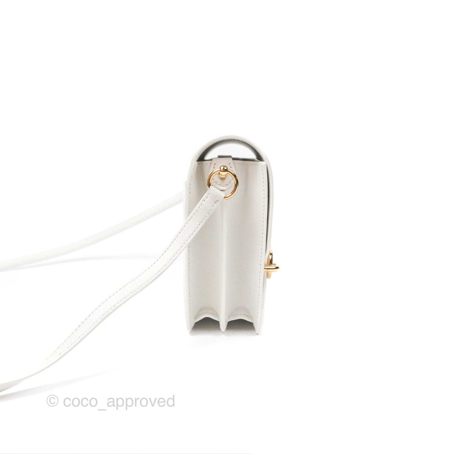 Hermès Roulis Mini 18 New White Evercolor Permabrass Hardware