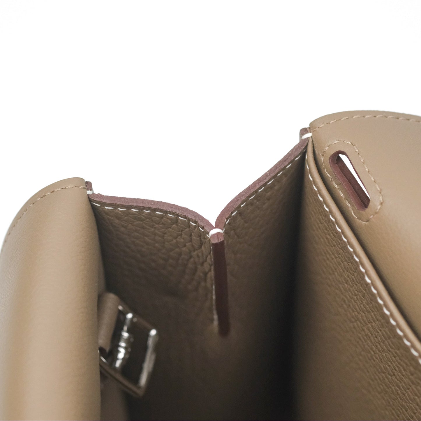 Hermès Halzan 25 Etoupe Clemence Palladium Hardware