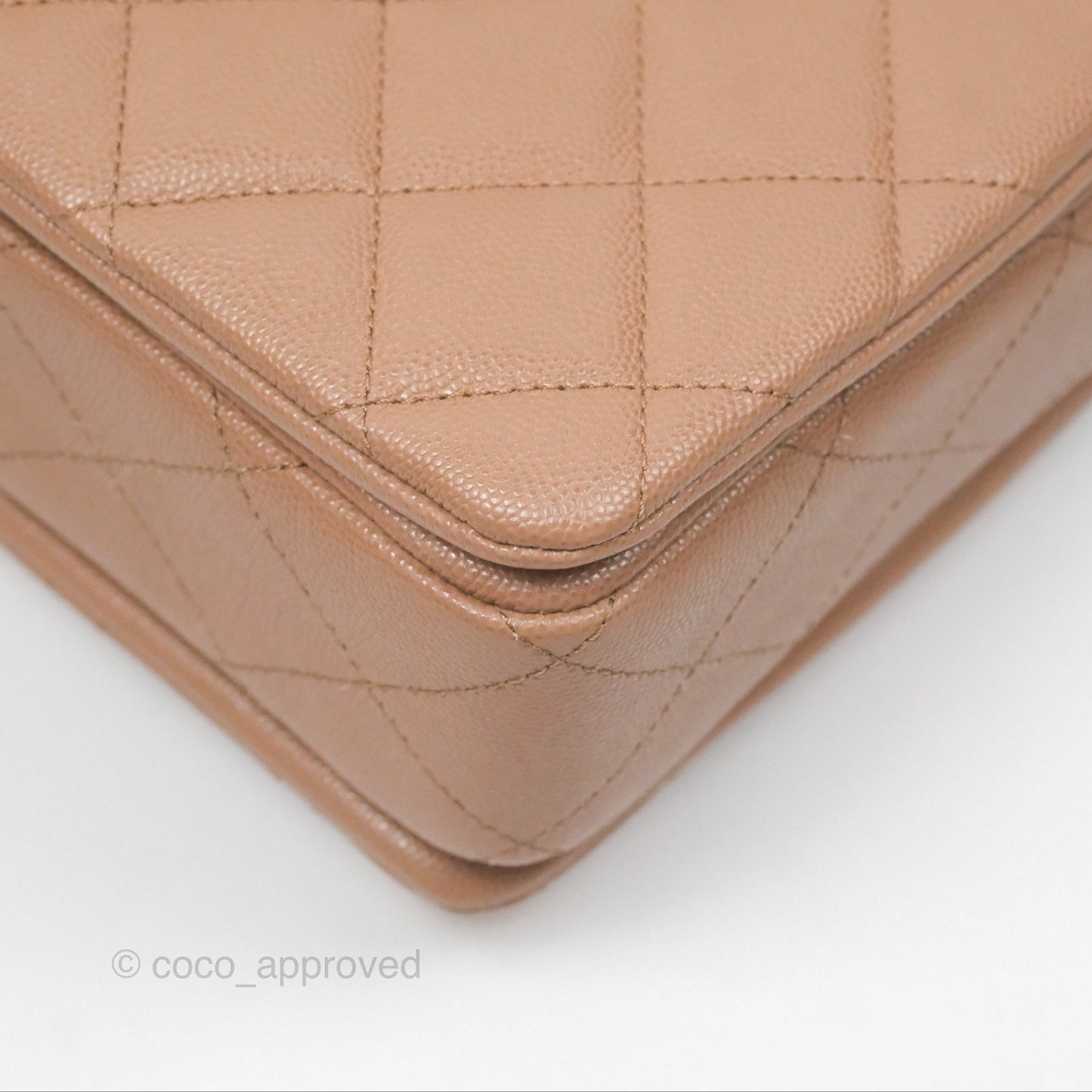 Chanel Coco First Dark Beige Flap Bag Caviar Gold Hardware 22K