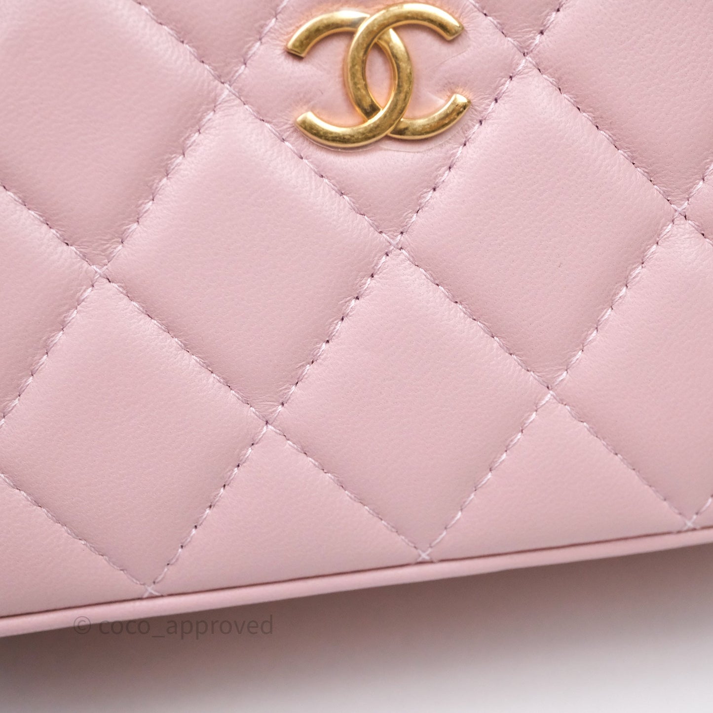 Chanel Vanity with Multicolor Resin Chain Pink Lambskin Aged Gold Hardware