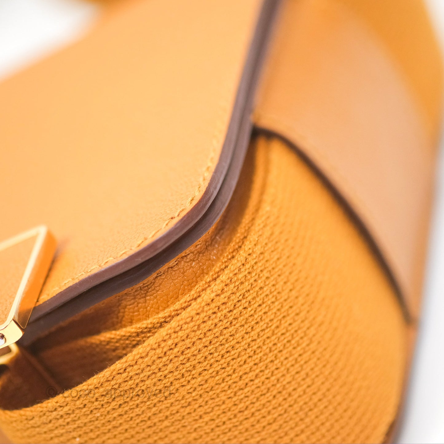 Hermès Geta Bag Caramel Chevre Mysore Gold Hardware