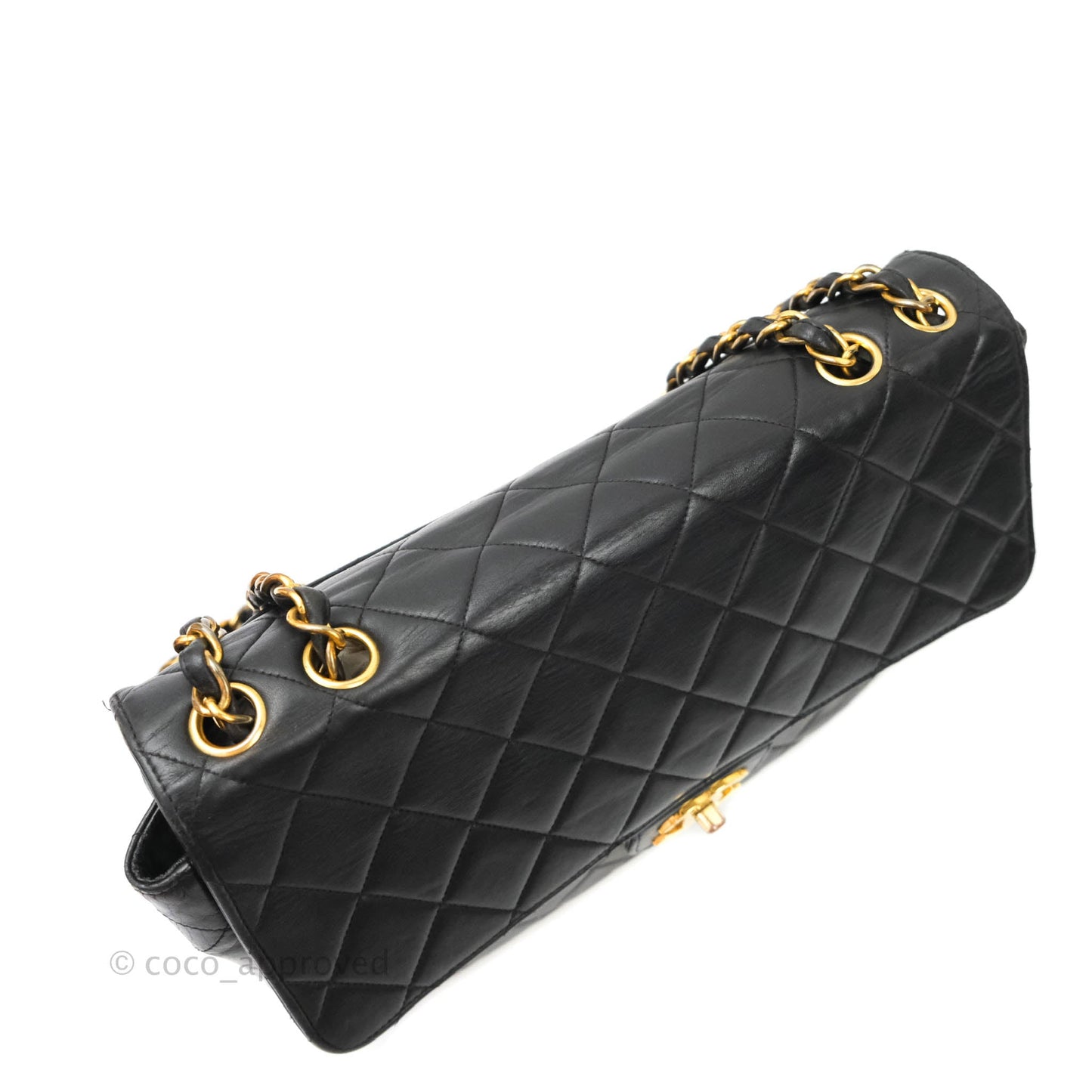 Chanel Vintage Jumbo Single Flap Black Lambskin 24K Gold Hardware